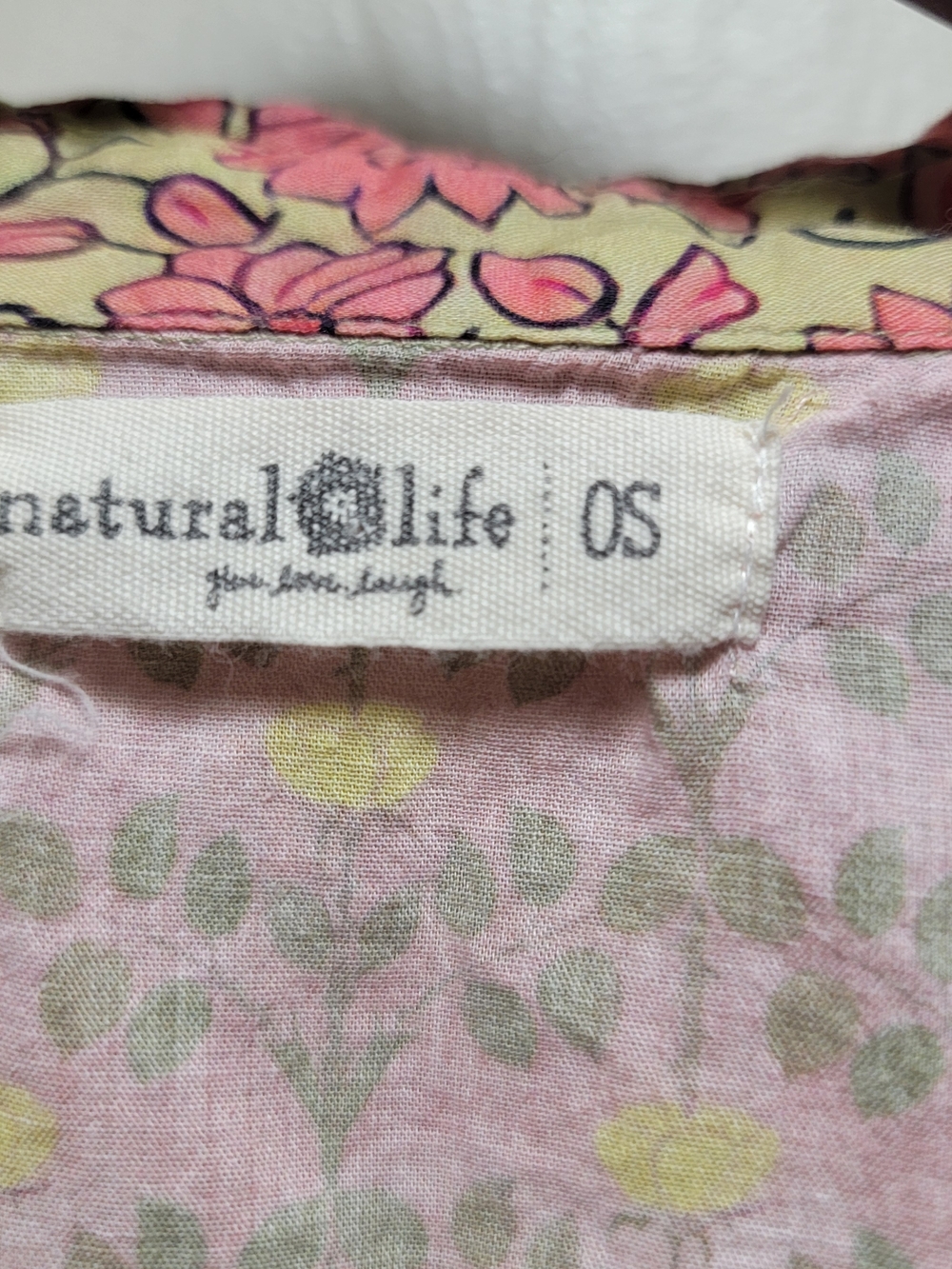 NATURAL LIFE Pink Floral Patchwork Oversized Button-Up Blouse - Picture 2 of 4